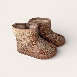 Cat & Jack Glittery Tan Kids Boots